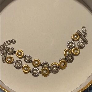 Brighton Gold and Silver Pearl-Link Bracelet